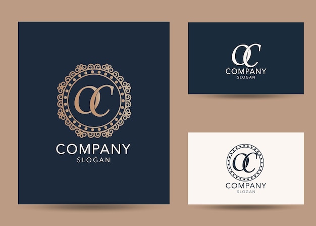 Modello moderno di progettazione del logo della lettera iniziale del monogramma oc