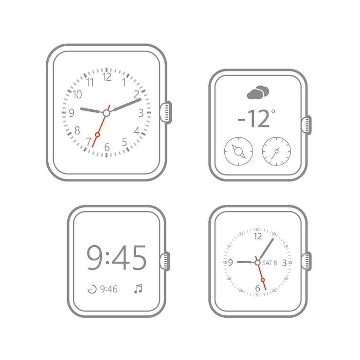 Vettore modello moderno di quadranti per orologi digitali