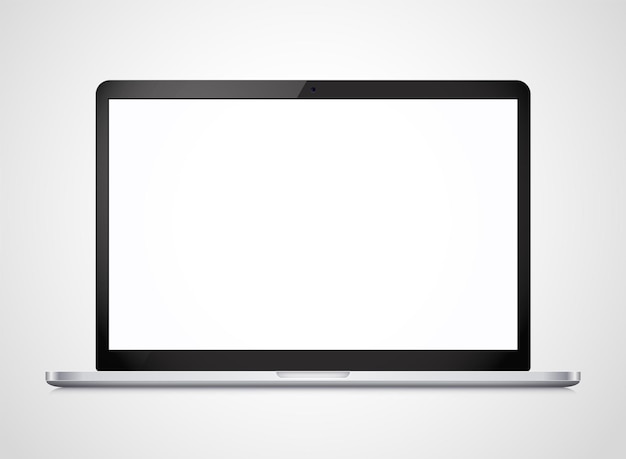Modello moderno di vettore del computer portatile. Illustrazione fotorealistica del taccuino di vettore. Modello per un contenuto