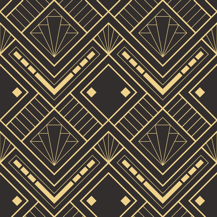 Modello moderno senza cuciture delle mattonelle di art deco astratto