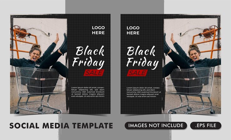 Vettore modello o banner di post sui social media del black friday