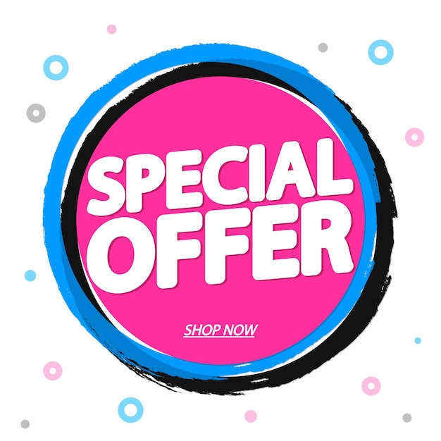 Modello o poster di progettazione di banner di offerte speciali in vendita per negozio e negozio online