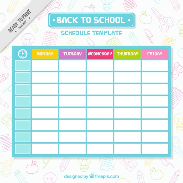 modello orario scolastico Simple