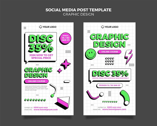 Modello per grafico, modello per corsi di design