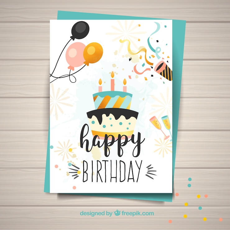 Vettore modello per la scheda di buon compleanno