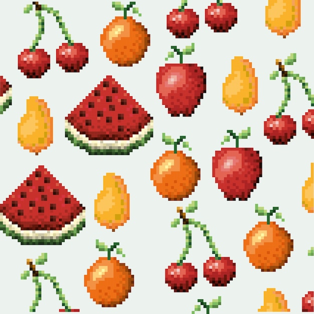 modello pixelizzato di frutti