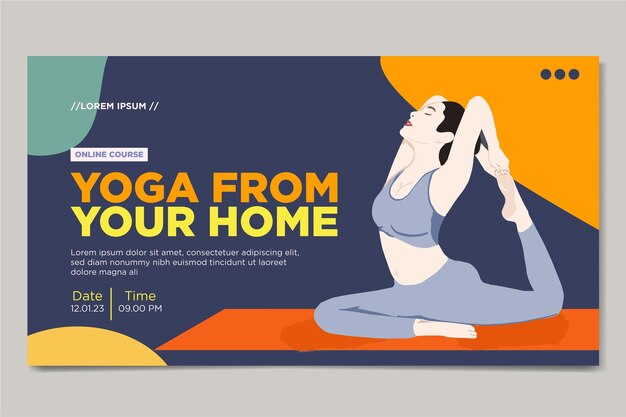 Modello promozionale del manifesto di yoga