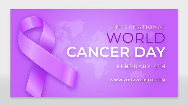 Modello promozionale realistico per i social media della giornata mondiale del cancro