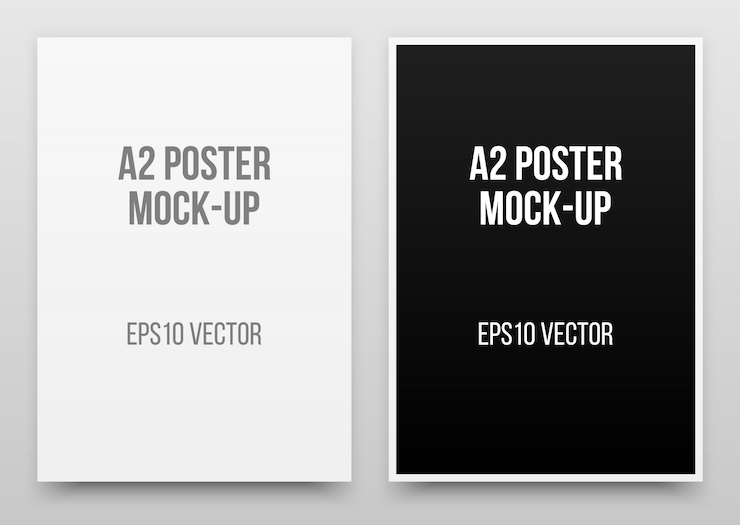 Vettore modello realistico di a2 poster bianco e nero