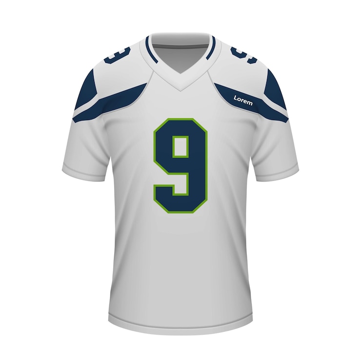 Vettore modello realistico di maglia da calcio in trasferta seattle