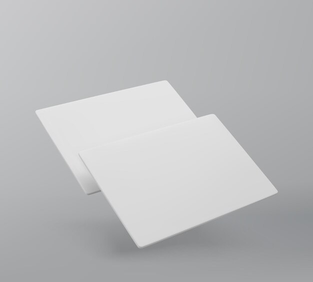 Modello realistico di schede di business branding galleggianti con illustrazione vettoriale delle ombre