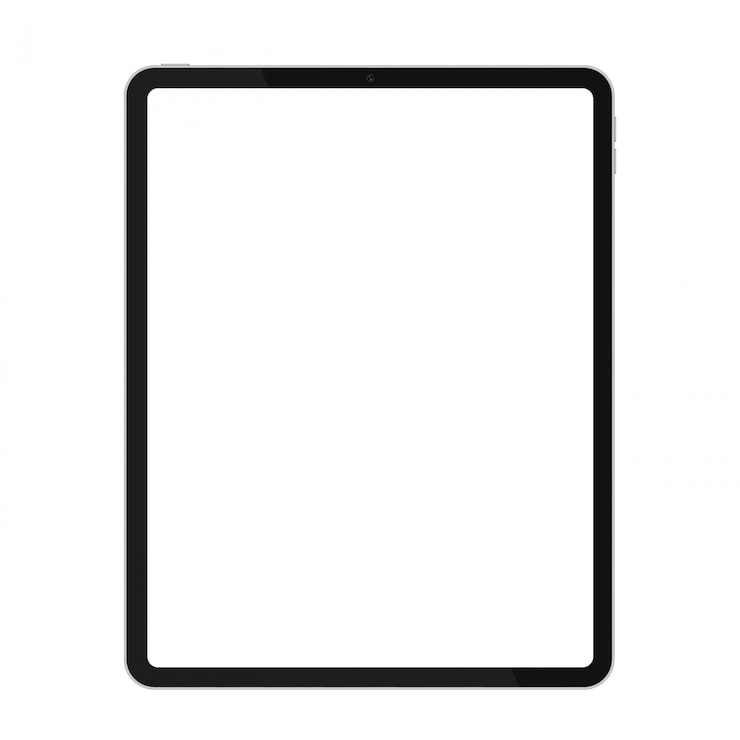 Modello realistico di tablet con cornice sottile