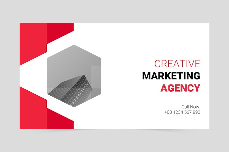 Vettore modello rosso di copertina dell'agenzia di marketing moderna