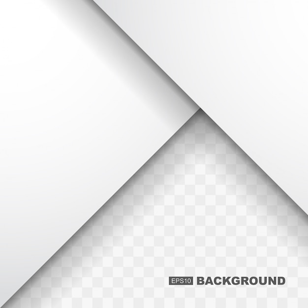Modello semplice astratto bianco con ombra design piatto