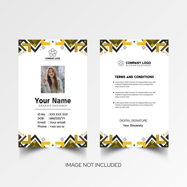 Vettore modello semplice di nome e carta d'identità 9