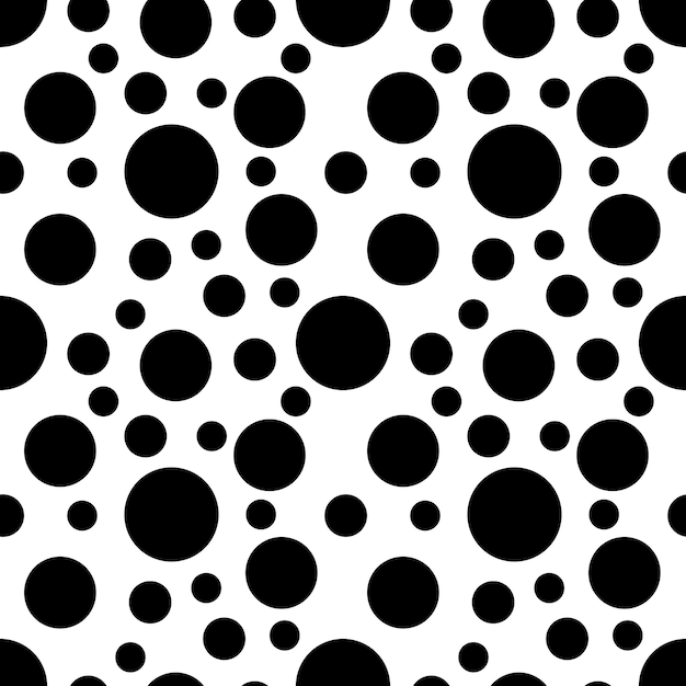 Modello senza cuciture astratto cerchio nero su sfondo bianco per la decorazione grafica