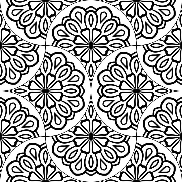 Modello senza cuciture astratto della scala di pesce della mandala. Mattonelle ornamentali, priorità bassa del mosaico. Patchwork floreale