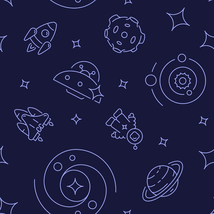 Vettore modello senza cuciture astratto dello spazio interstellare