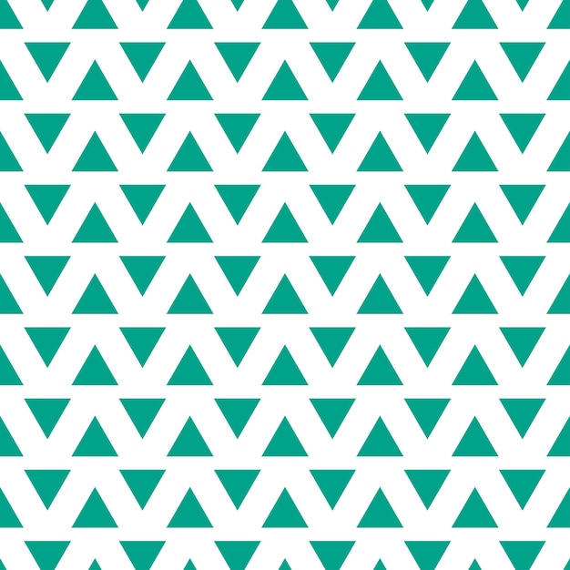 Modello senza cuciture bianco con triangoli verdi.
