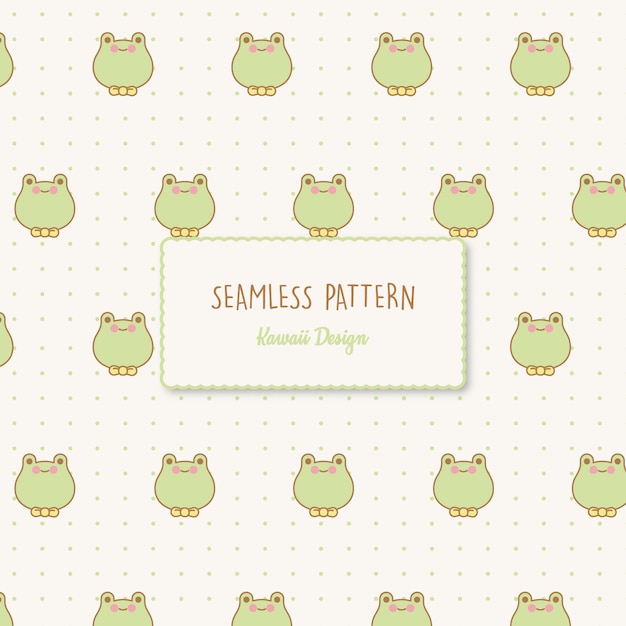 Modello senza cuciture carino rane kawaii