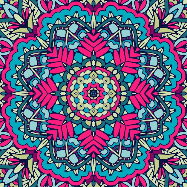 Modello senza cuciture colorato Mandala.