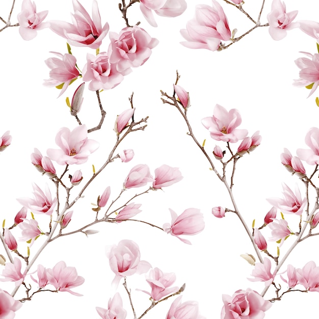 Modello senza cuciture con fiori di ciliegio Design del modello digitale e tessile