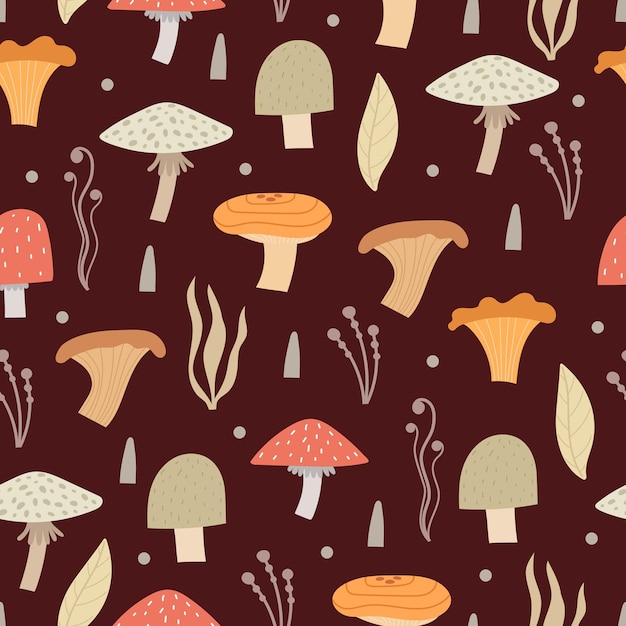 modello senza cuciture con funghi