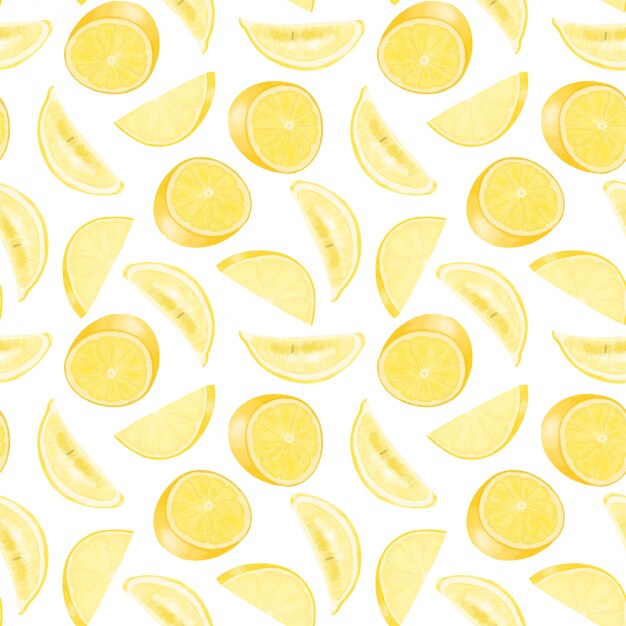 Modello senza cuciture con limoni disegnati a mano