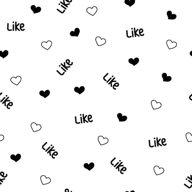 Modello senza cuciture con piccoli cuori neri