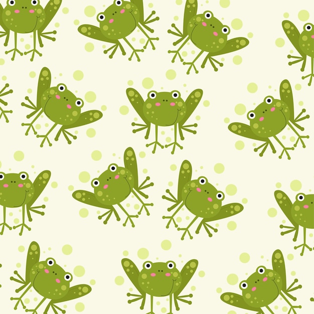 Modello senza cuciture con simpatici animali rana perfetti per avvolgere la carta