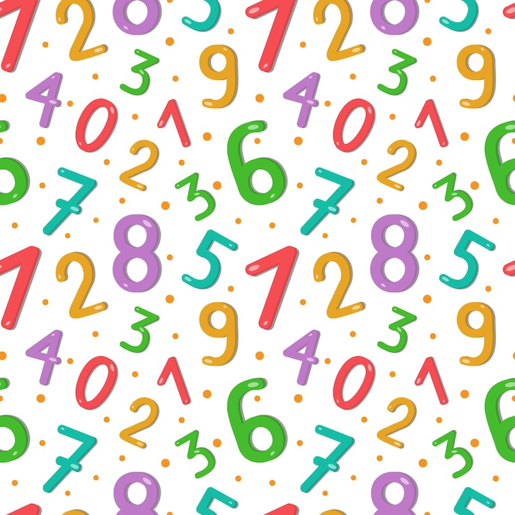 Vettore modello senza cuciture con una serie di numeri colorati per bambini i colori vivaci possono essere utilizzati nei tessuti