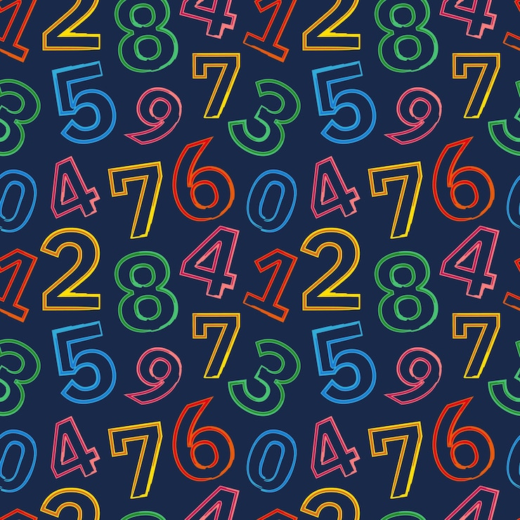Vettore modello senza cuciture con una serie di numeri colorati per bambini può essere utilizzato nella carta da imballaggio tessile