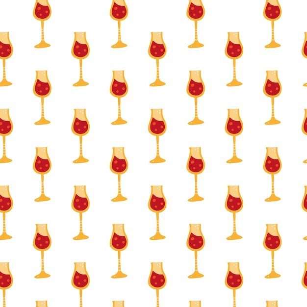 Modello senza cuciture con vino scarabocchio in vetro