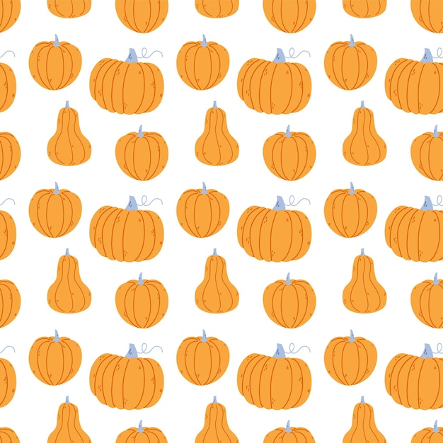 modello senza cuciture d'autunno con zucche carine