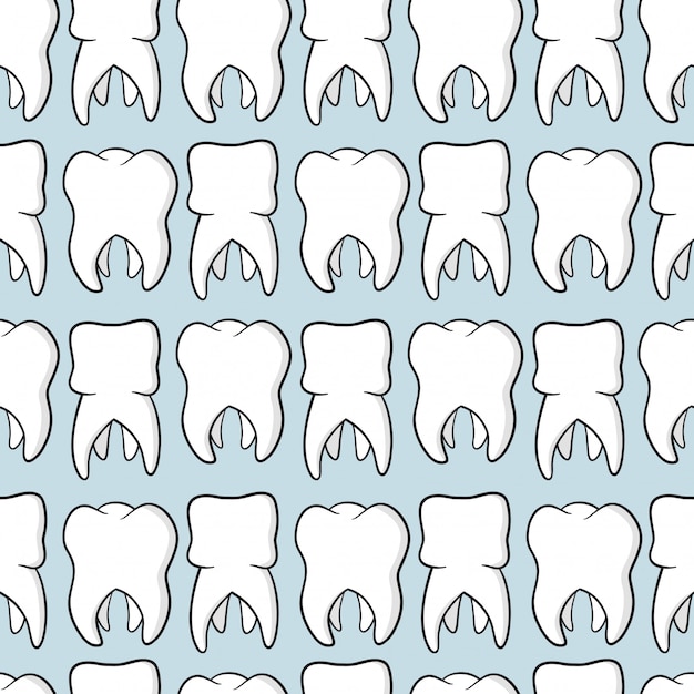modello senza cuciture del dente disegnato a mano