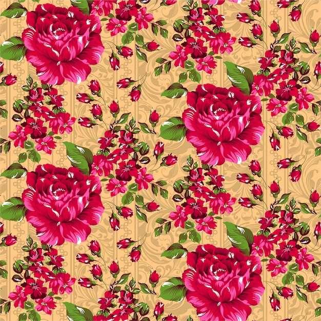 Modello senza cuciture del fiore di primavera illustrazione vettoriale tessuto stampa design tessile e digitale