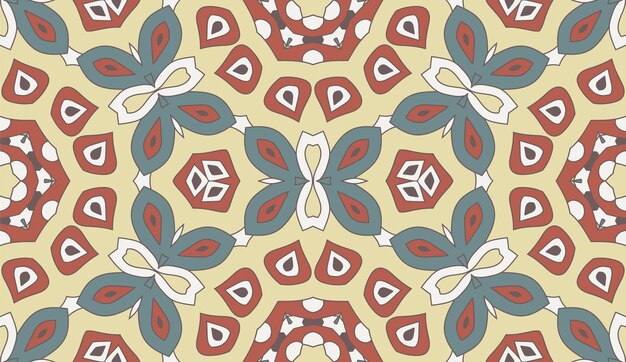 Modello senza cuciture del fiore variopinto astratto di doodle. Sfondo floreale. Mosaico, piastrella