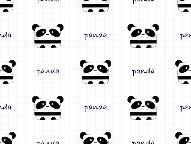 Modello senza cuciture del personaggio dei cartoni animati del panda su fondo bianco