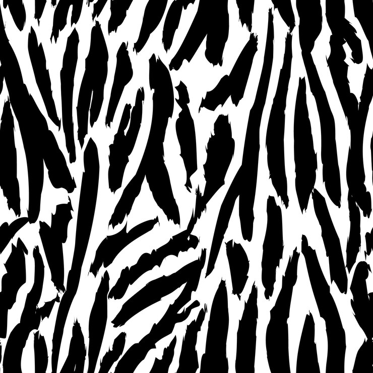 Modello senza cuciture della pelle di tigre monocromatica Carta da parati a strisce di pelle di zebra grunge Sfondo infinito di pelliccia animale in bianco e nero Design per illustrazione vettoriale di copertina di avvolgimento di stampa tessile in tessuto