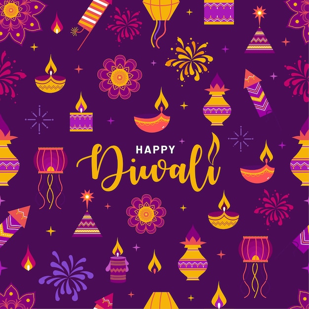 Modello senza cuciture di Diwali felice.