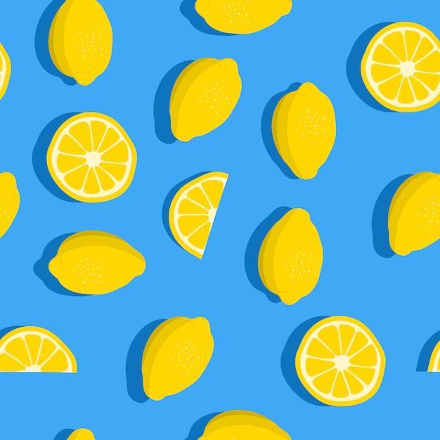 Modello senza cuciture di limoni con frutta fresca.