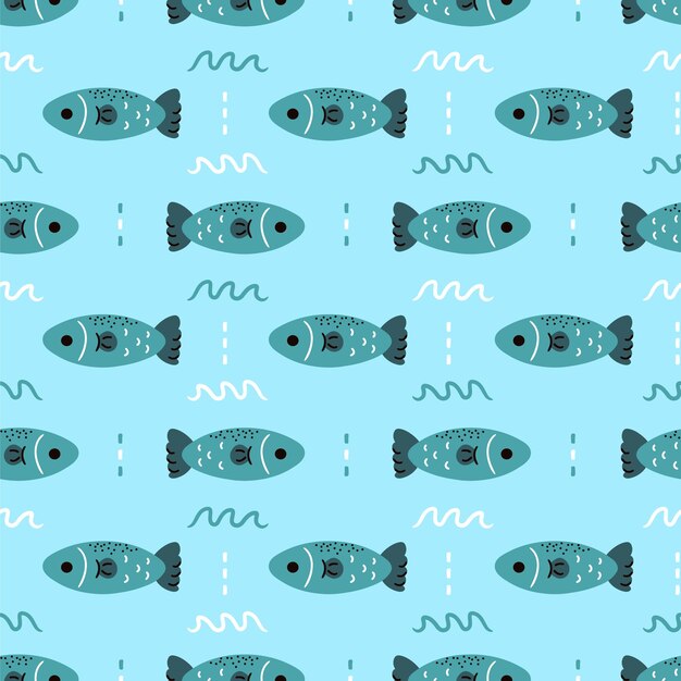 Modello senza cuciture di pesce salmone semplice