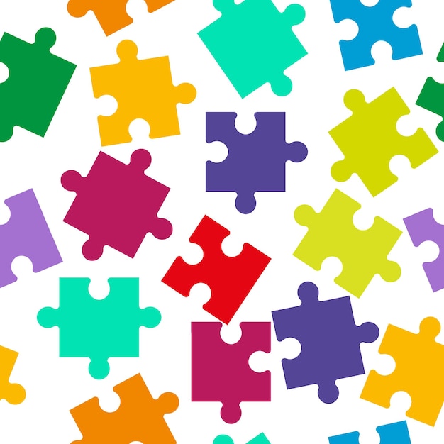 Modello senza cuciture di pezzi di un puzzle per tessuti a trama e sfondi semplici