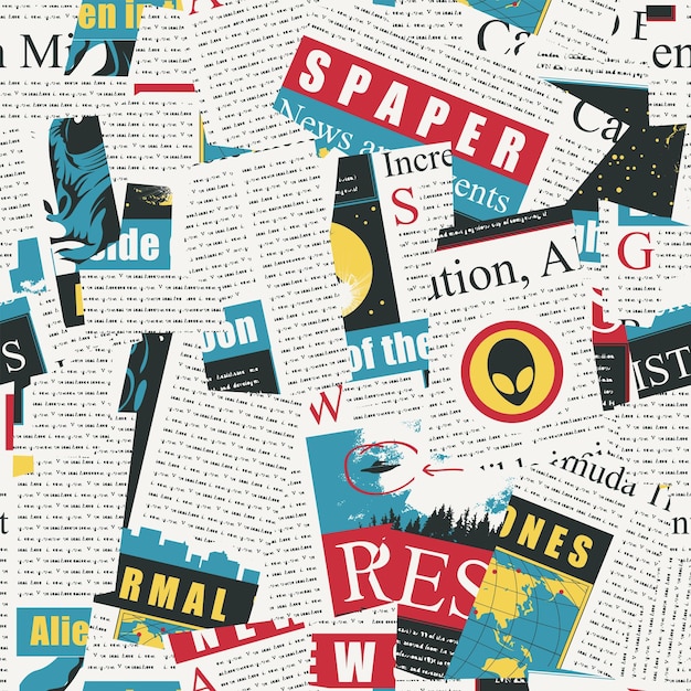 Modello senza cuciture di ritagli di giornale