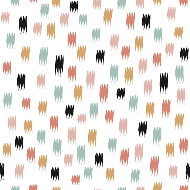 Modello senza cuciture disegnato a mano carino con pennellate verticali corte colorate. Fare multicolore astratto