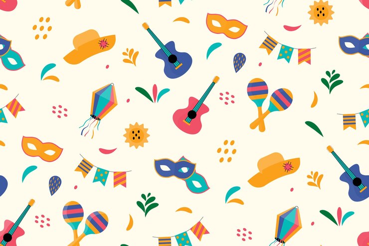 Vettore modello senza cuciture festivo carino per il festival festa junina.