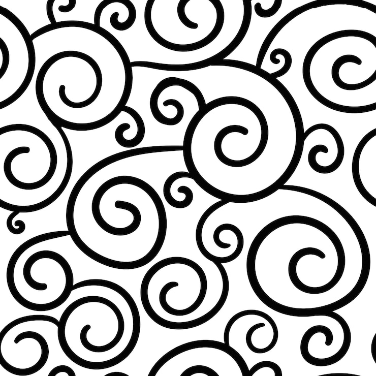 Vettore modello senza cuciture geometrico riccio astratto. sfondo di scarabocchio.
