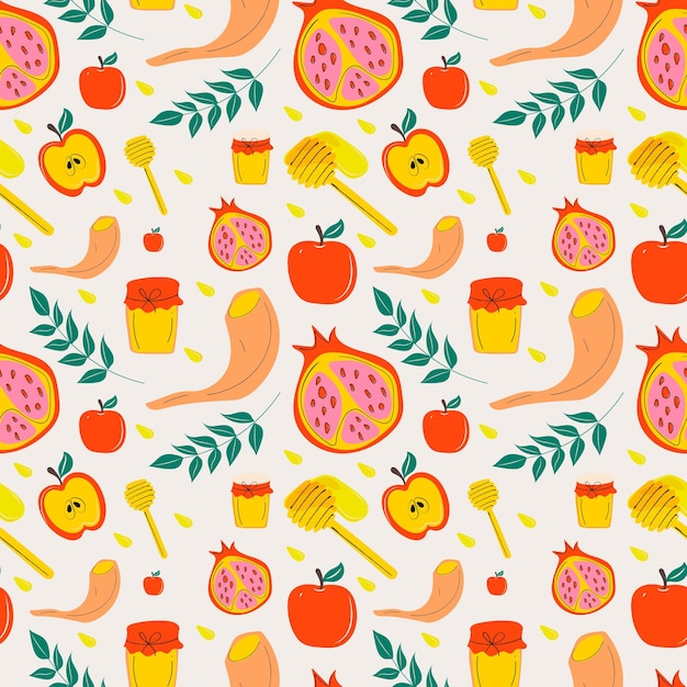Modello senza cuciture per Rosh Hashanah, capodanno ebraico.