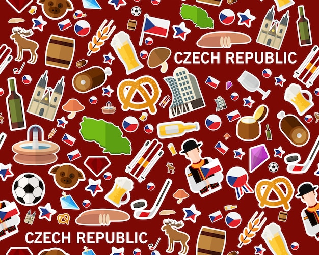 Modello senza cuciture piano Repubblica Ceca di struttura di vettore