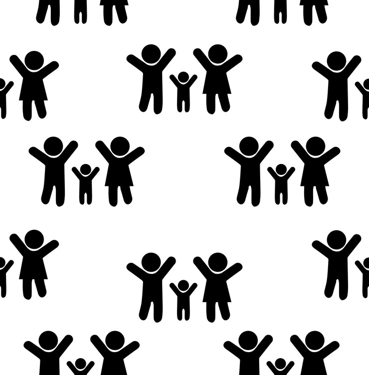 Modello senza cuciture piatto icona persone